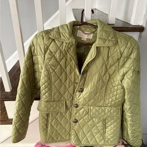 Michael Kors Olive/Pea Green Quilted Jacket